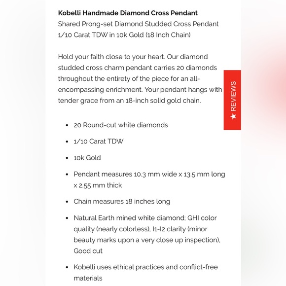 Solid 10k Gold Natural Diamond Lined Cross pendant with solid 10k chain, stamped - Picture 5 of 6